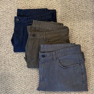 Lot of 3 ZARA Pants / Jeans Men’s Size 34 Navy / Green / Grey